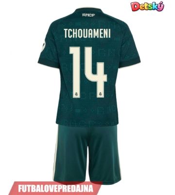 Lacne Dětský Futbalové dres Real Madrid Aurelien Tchouameni #14 2026-27 Krátky Rukáv - Preč (+ trenírky)